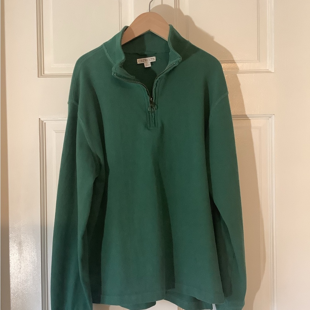 Kids' relaxed-fit half-zip pullover from Crewcuts in classic pine green boys XL - Picture 9 of 9